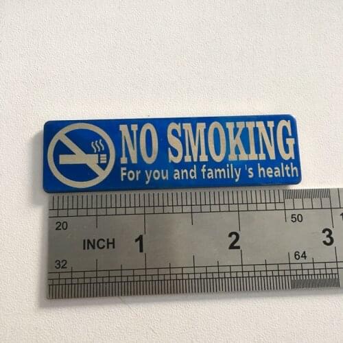 No Smoking Sign Stainless Steel Metal Shiny and Smooth Stickers for Automobiles Motorcycle