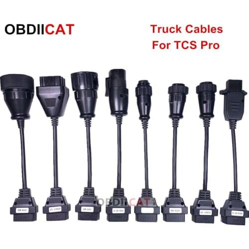 Newest Full Set 8 Truck Cables TCS OBD2 Diagnostic OBD OBDII OBD 2 Connecter Cable Set