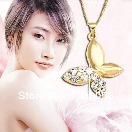 2019 New Fashion Jewelry Gold Plating Animal Necklace Butterfly Necklace Pendant For Kids Dress T1318