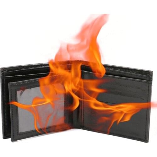 Novelty Magic Trick Flame Fire Wallet Big flame Magician Trick Wallet Stage Street Show Fashion Rubber Bifold Wallet