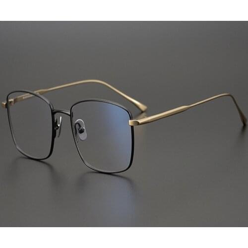 Pure Titanium Small Square Myopia Eyewear Frames Retro Men Japanese Handmade Eyeglasses Prescription Optical Computer Glasses