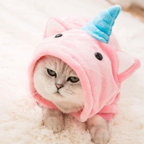Dog Clothing Cat Pet Costume Christmas Dress up Clothes Autumn and Winter Flannel Warm Dog Funny Pet Costume Unicorn Clothing