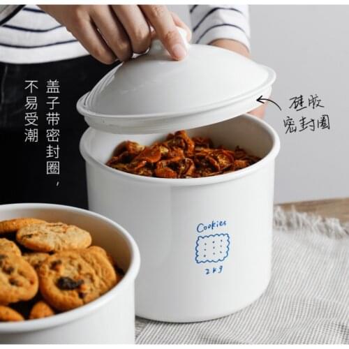 Creative Fake Porcelain Enameled High Capacity Sealed Tea Box Container Coffee Candy Organizer Small Jar Canister Storage Boxes