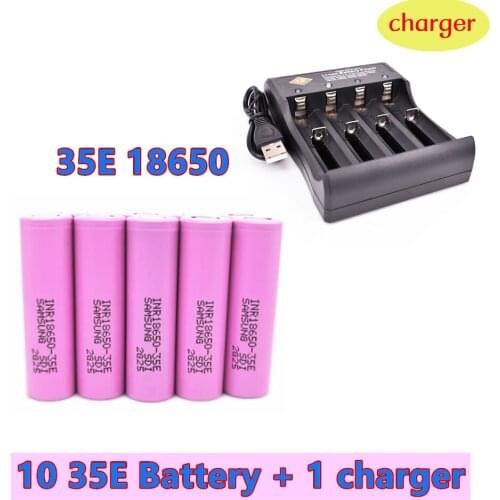 Original Brand New 18650 Battery 3.7V 18650 3200-3500mAh Li-ion Rechargeable Batteries+4 Slots Charger