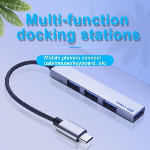 Expansion Dock Plug and Play High Performance Aluminum Alloy USB2.0 HUB Docking Station for Type-C Laptop/Type-C Interface