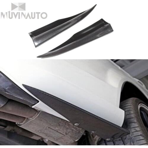 Real Carbon Fiber Rear Bumper Extensions 1pair For Mercedes Benz W204 C63 AMG Side Skirt Carbon small wheel eyebrow 2012-2014