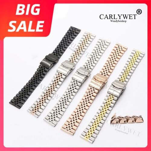 Rolamy 22mm Luxury 316L Straight End Solid Screw Links Replacement Watch Band Strap Jubilee Bracelet For Seiko Omega