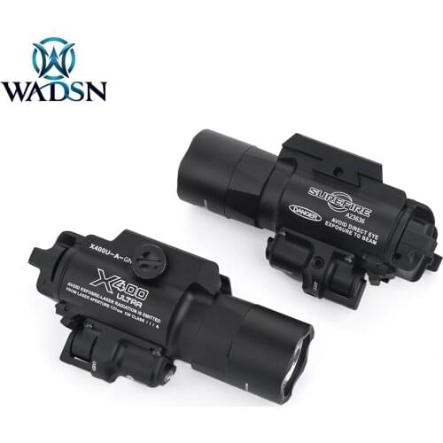 WADSN Airsoft Surefir X400U Ultra Flashlight Green Laser Hunting Pistol Gun X400U Weapon Light 400 Lumens Fit Picatinny Mount