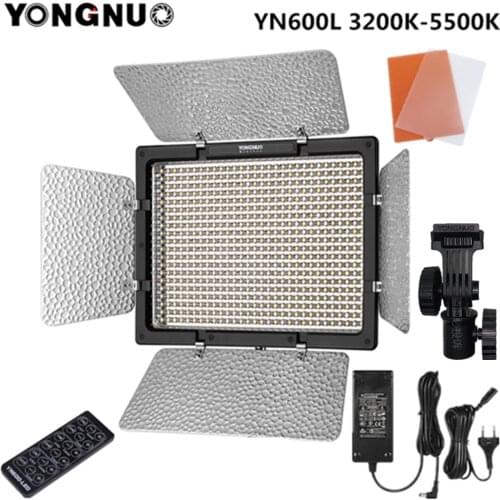 Yongnuo YN600L YN600 L LED Video Light 3200K-5500K with AC Adapter Set Support Remote Control by Phone App for Interview