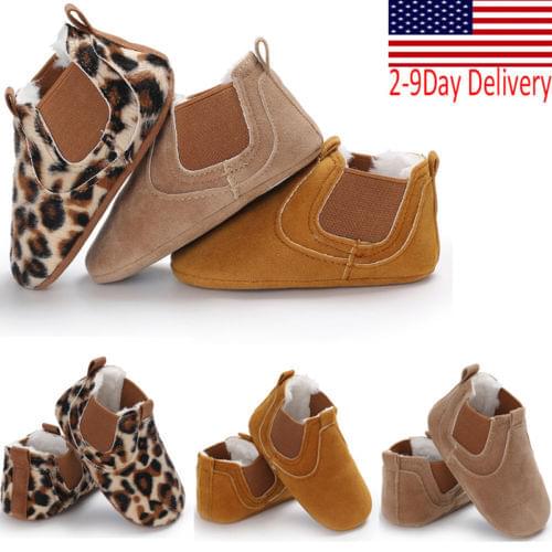 Pudcoco US Stock Toddler Infant Baby Boy Girl Shoes Moccasin Leather Shoes Kids Soft Sole Crib Shoes
