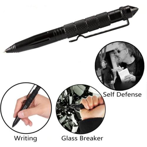 Outdoor Portable Anti-skid Glass Breaker Tactical Pen Multipurpose Aviation Aluminum Anti-skid Portable Self Defense Pen Tool
