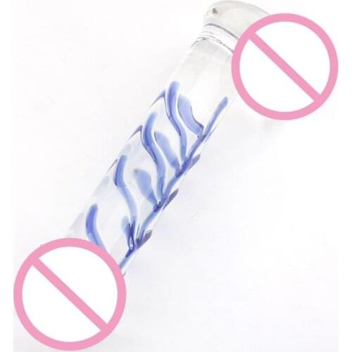 50LF Waterproof G Spot Realistic Dildo Glass Plug Butt Female Male Adult Love Sex Toys