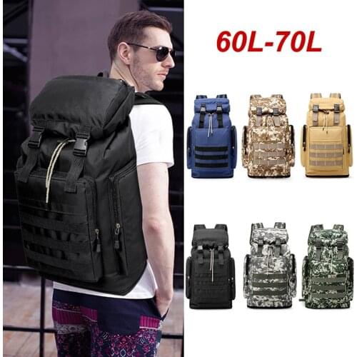 Outdoor Large Capacity Military Tactical Backpack Ultralight Wear Resistant Rucksack Hiking Travel Fishing Sports Luggage Bag