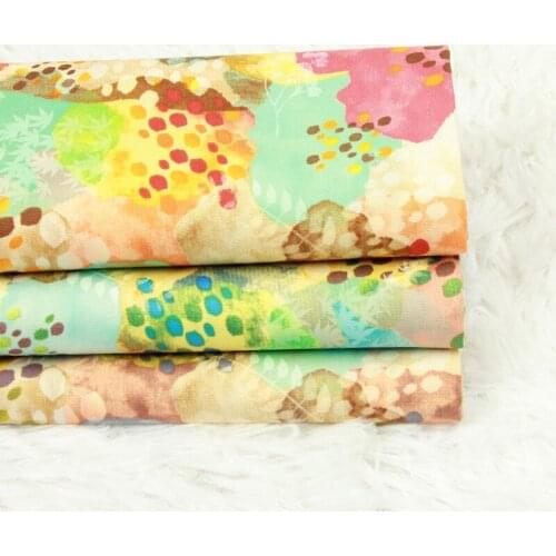 High quality thin cotton fabrics Halo-dyed printed fabric Handmade DIY Dress clothes material