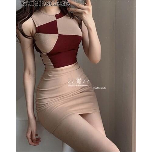 Korean Round Neck Irregular Patchwork Slim Short Navel Sleeveless Vest Summer Tops Crop Tank Top Bobo Y2k Gothic Clothes YT9D
