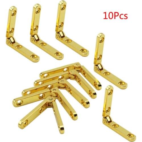10Pcs/Bag 90 Degree Hinges Zinc Alloy Spring Hinge for Wooden Box Jewellery Case