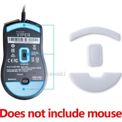 2 Sets White Rounded Curved Edges Mouse Feet Pads Skates Compatible for Razer Viper Gaming Mouse