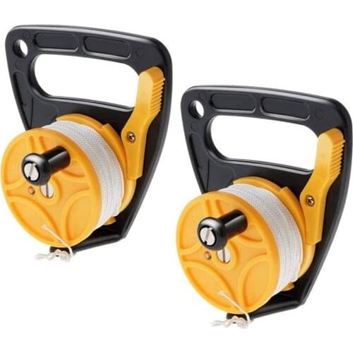 2 Pcs 150Ft Scuba Diving Dive Wreck Reel SMB Dive Reel Suit for Underwater Scuba Diving Divers Anchor Equipment