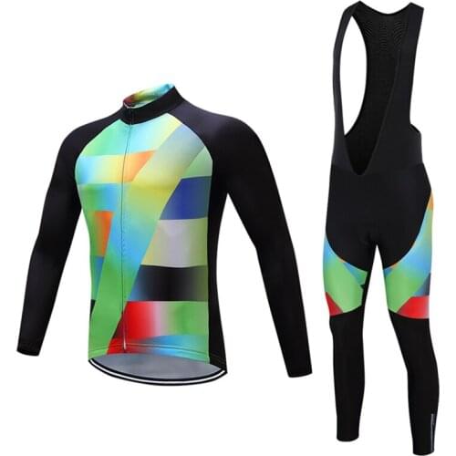 2021 Cycling dress men autumn Long sleeve bib pants bike clothing set Pro bicycle clothes kit Sport jersey suit MTB mallot wear