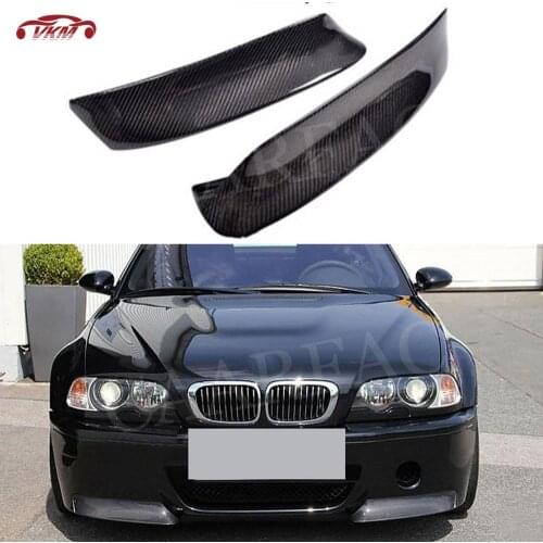 3 Series Carbon Fiber Front Bumper Lip Splitter Flaps CupWings Spoiler for BMW E46 M3 3D Style 1999 - 2006 FRP Head Chin Flaps
