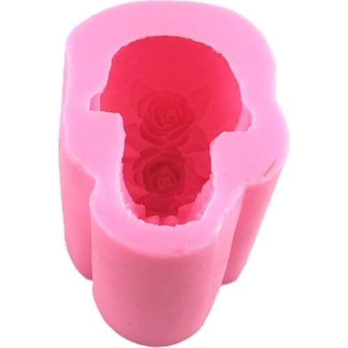 3D Rose Skull Epoxy Resin Mold Home Decoration Ornaments Silicone Mould DIY Crafts Candle Casting Tools