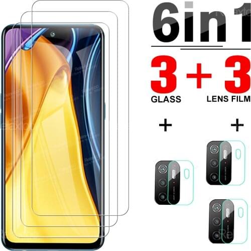 6 in 1 Tempered Protector Glass For Xiaomi Pocophone M3 Pro M3Pro Pocom3 Camera Glasses HD Screen Clear Safety Protective Film