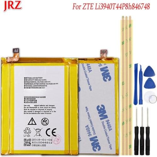 JRZ 3990mAhLi3940T44P8h846748 battery For ZTE Max XL/N9560/Max Blue LTE/Z986DL/Blade Max 3/Z986 Batteries Bateria with Tools Set