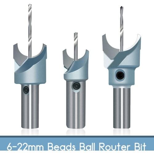 Beads Ball Drill Bit Router Wood Bead Maker Bead Woodworking Machine Drill Tool Router Bit 6-22mm Jewelry Buddha Beads Drill Bit