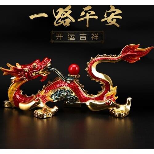HOME OFFICE Company SHOP CAR TOP Efficacious Money Drawing thriving business Lucky Royal Dragon FENG SHUI brass statue GOOD