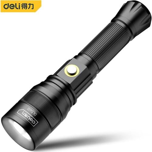 Deli LED Strong Light Rechargeable Flashlight 18650 Battery 3 Modes Long Time Waterproof Outdoor Camping Powerful LED Flashlight