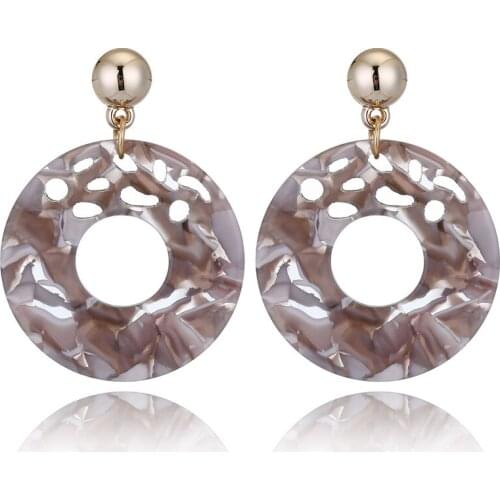 European and American Fashion Earrings Wholesale Hollow Acrylic Sheet Ring Pendant Women