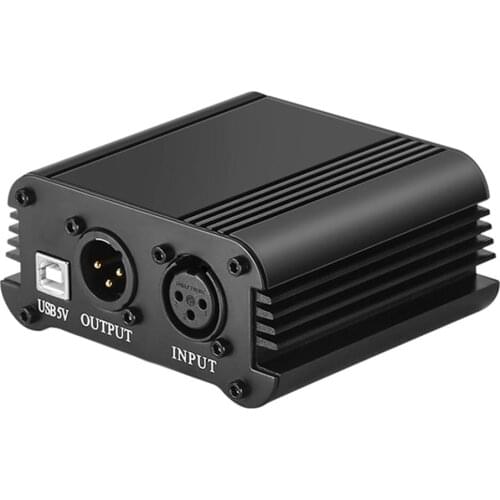 48V Phantom Power Supply Voltage Stabilization Without Noise with USB Cable Audio Cable for Condenser Microphone 100X90X40MM