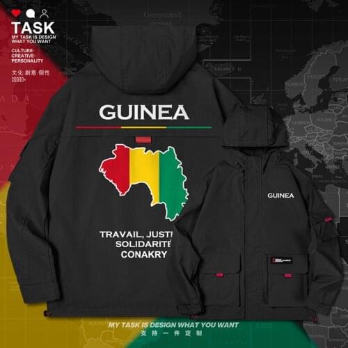 Republic of Guinea GIN Guinean GN men jacket hooded map nation flag printed jackets fashion coat mens for men clothes autumn