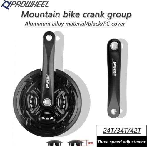 PROWHEEL Mountain mtb bicycle cranksets 170mm Square hole crankset 42T/48T Hollow Variable speed sprocket 3x6/7/8s bike parts