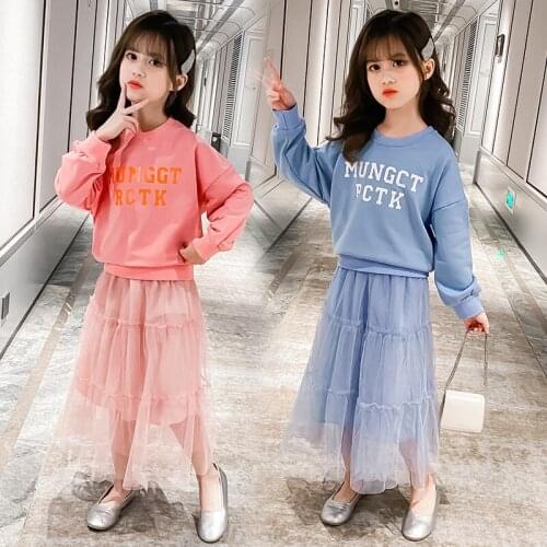 Fashion Girls Clothes Set Teen Children Clothing Set Spring 2020 Autumn Long Sleeve 2Pcs Girls Clothing Suits 4 6 8 10 12 Years