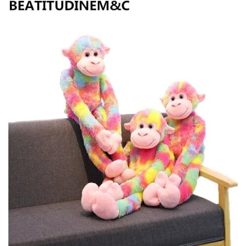 1Pc 80cm Creative New Rainbow Style Monkey Plush Toy Animal Stuffed Toys Children Toys Girl Gifts Home Decoration