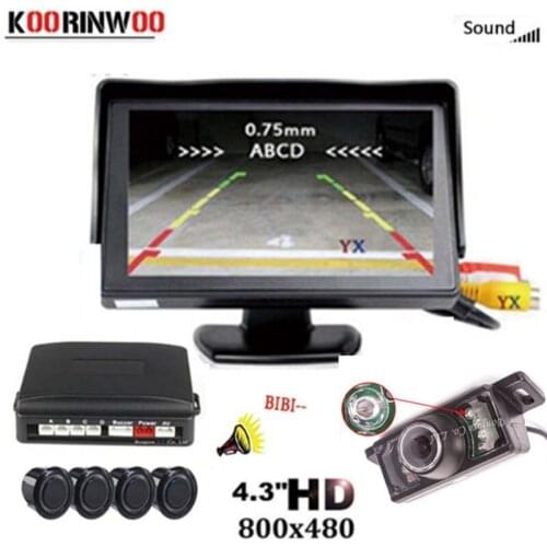 Koorinwoo Video Automobiles Parktronic Car Monitor HD 7 LED Car Reverse Camera Alarm License Plate Parking blind sensor Speaker