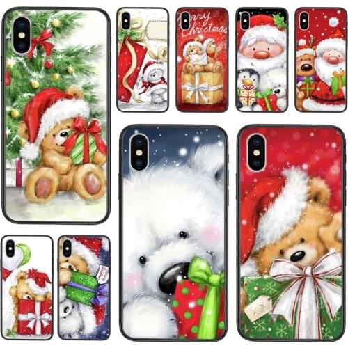 Reasonal Price Happy Christmas Cute Bear Gift Mobile Pouch Bags For Huawei Nova 8 se pro y5 y9 Mate 20 30 10 40 Lite Pro plus