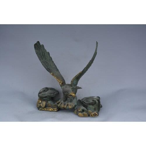 Rare Old Qing Dynasty bronze flying eagle Statue/ Sculpture,best Crafts&Adornment.Free Shipping