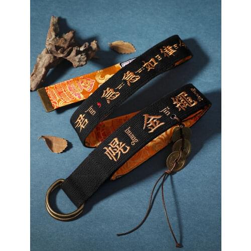 2021 tradition chinese hanfu waistband chinese ethnic style auspicious pattern embossing cow shin genuine leather belt for men