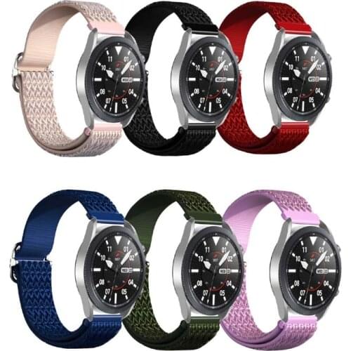 Suitable for Samsung galaxy watch3 41mm R850 nylon strap 20MM diamond pattern galaxy watch Active/Active2/42mm elastic strap