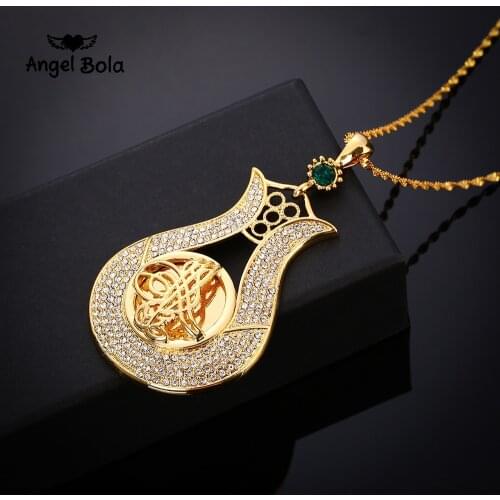 Luxury Crystal Coin Necklace Turks Women/Men Gold Color Turkey Wedding Jewelry Turkish Coin Lucky Allah Pendant Never Faded