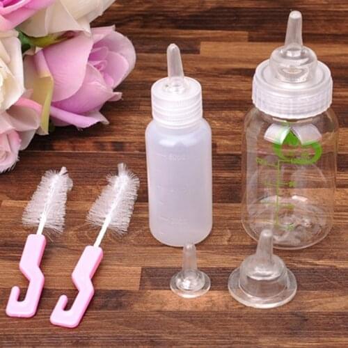 Puppy Kitten Baby Feeding Bottle Pet Nursing Feeding Bottle with Cleaning Brush Kit For Dog Puppy Cat Feeding Sets