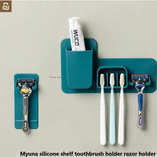 Mijia silicone shelf toothbrush holder razor holder assembly shelf vacuum adsorption bathroom home