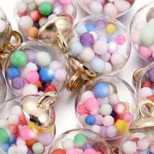 10Pcs Glass Balls Pink Multicolor Mini Glass Clear Beads Loose Spacer Round Beads for Jewelry Making for Home Wholesale