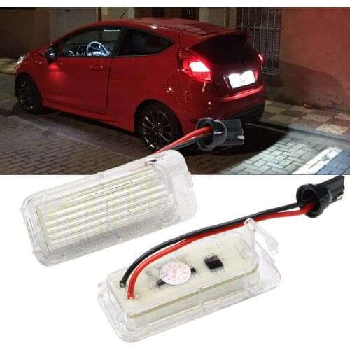 2PCS Canbus LED License Number Plate Light For Ford MK2 MK3 MK4 MK5 MK6 Focus Fiesta Mondeo Kuga Galaxy S-max C Max DA3