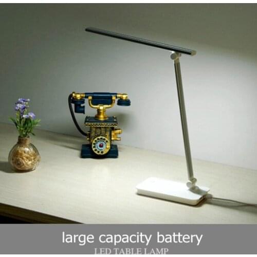 LED Desk Lamp Non-flickering Silver Gold Aluminum Foldable Dimmable USB Rechargeable Lamp Table Light With 3-CCT Adjustable