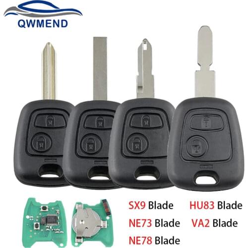 BHKEY 2 Buttons Smart Car Key For Citroen C1 C2 C3 C4 Saxo Picasso Xsara Picasso Peugeot 106 206 306 307 107 207 407 Partner