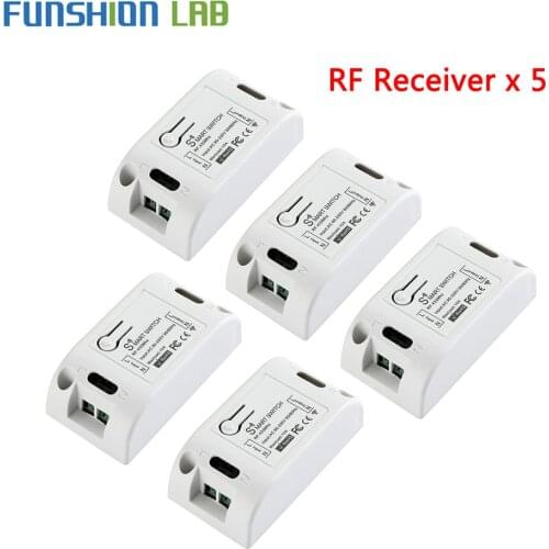 FUNSHION 5pcs 433Mhz Universal RF Remote Control Switch AC110V 220V Lamp Light LED Bulb Wireless Switches Corridor Room Receiver