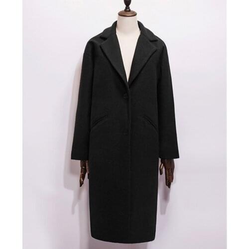 Windbreaker Black Woolen Outerwear Winter Coat Women New Arrival Fashion Cashmere Wool Jacket Overcoat Female Long Thick Warm